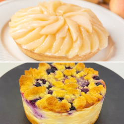 桃タルト&ブルーベリーチーズケーキセット