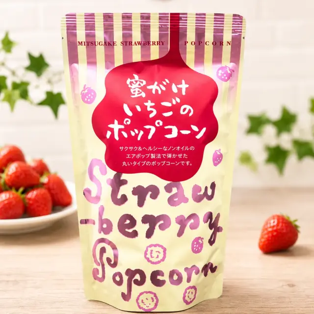 蜜がけいちごのポップコーン パッケージ